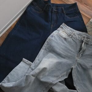 Stylish Women's Blue and Gray Jeans